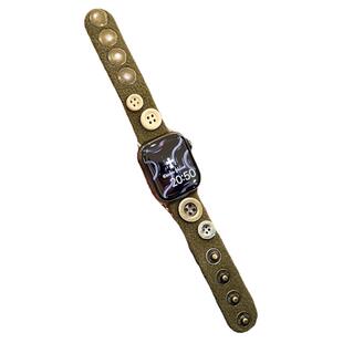 IAMYEE 纽扣设计小众表带适用applewatchS8S9S10代iwach手表带S11