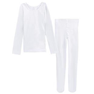 儿童舞蹈服女秋冬肉色打底衫隐形内衣女童秋冬白色跳舞演出打底衣