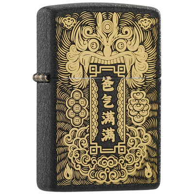 正版zippo打火机黑裂漆爸气满满正品煤油防风磨砂男士父亲节礼物