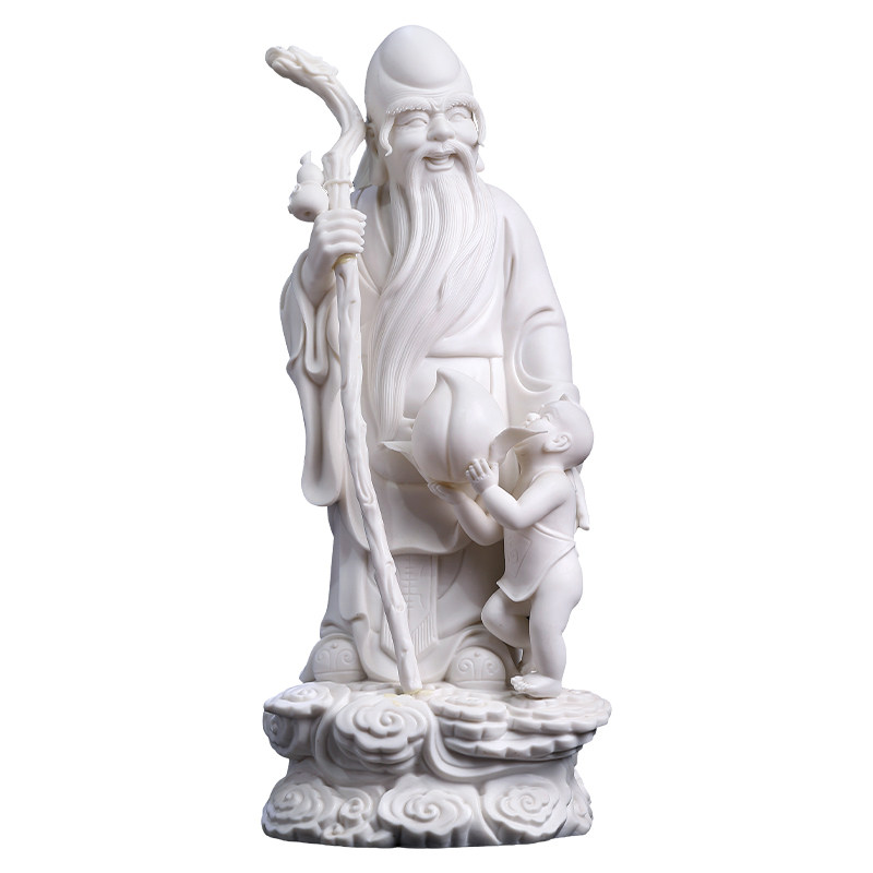 素茗中国白福禄寿生日祝贺摆件礼