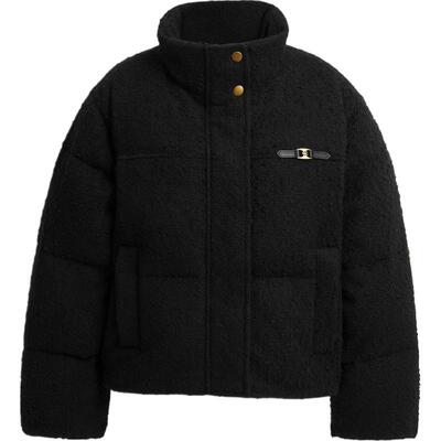 COACH/蔻驰奥莱女士HERITAGE C短款珠皮呢羽绒服