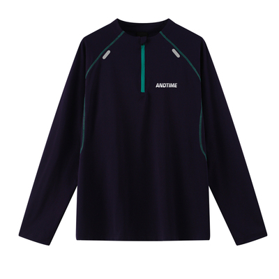 andtime美式凉感半拉链长袖