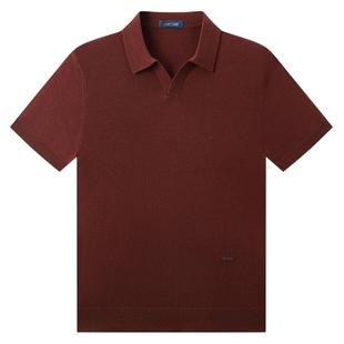 [可机洗羊毛蚕丝]梦特娇男精纺羊毛针织衫秋冬海鸥翻领短袖毛衣J