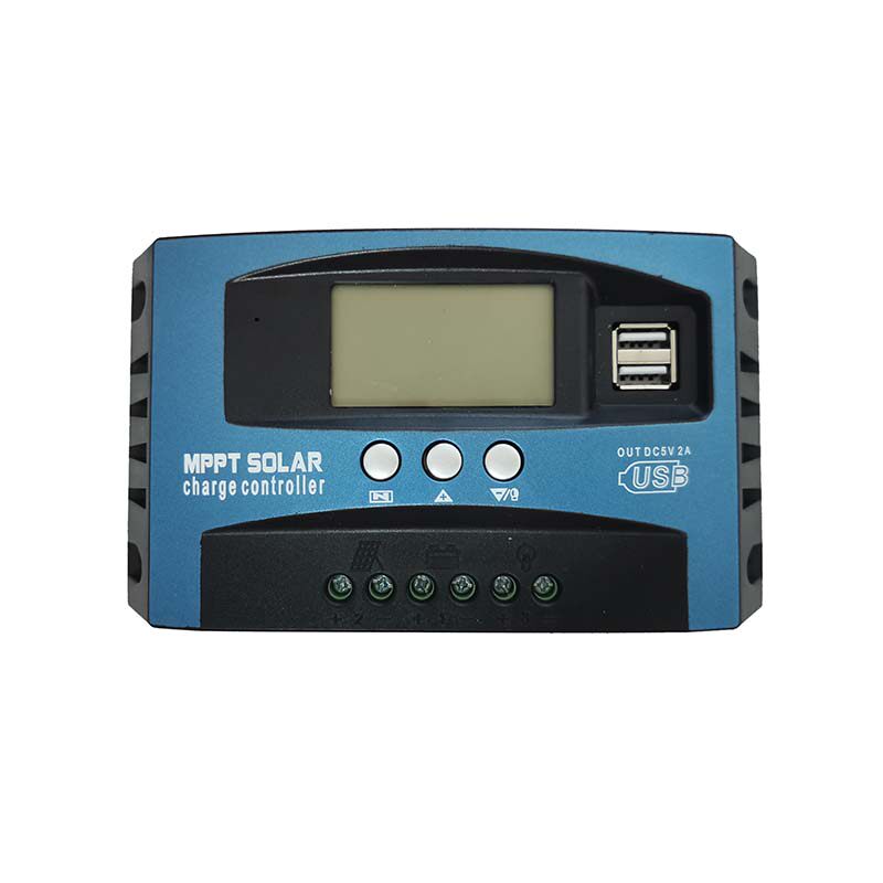太阳能控制器60A智能MPPT12V24V电池铅酸锂电铁锂数显多功能通用