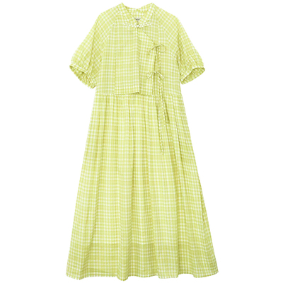 设计感新中式双色双料日系连衣裙