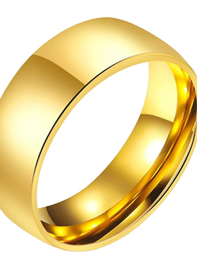 情侣小号对戒ring光面简约指环钛