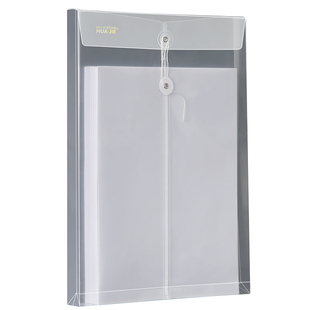 华杰透明档案袋缠绳塑料A4文件袋绕绳加厚防水大容量大号fc试卷袋子办公用品报告人事简历合同资料文件收纳袋