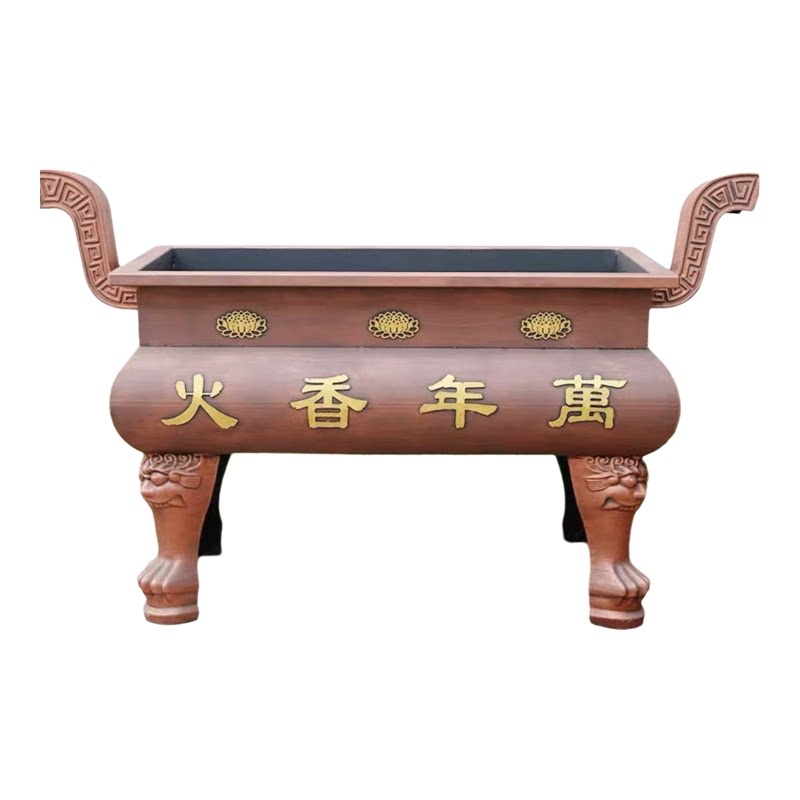大型仿古香炉寺庙长方形镀铁大号祠堂碳钢景区道观室外插香平口