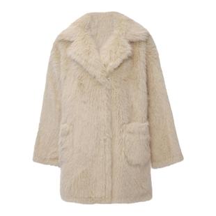 APOZi collection 山海前奏系列原创新中式米白色超大皮草外套女