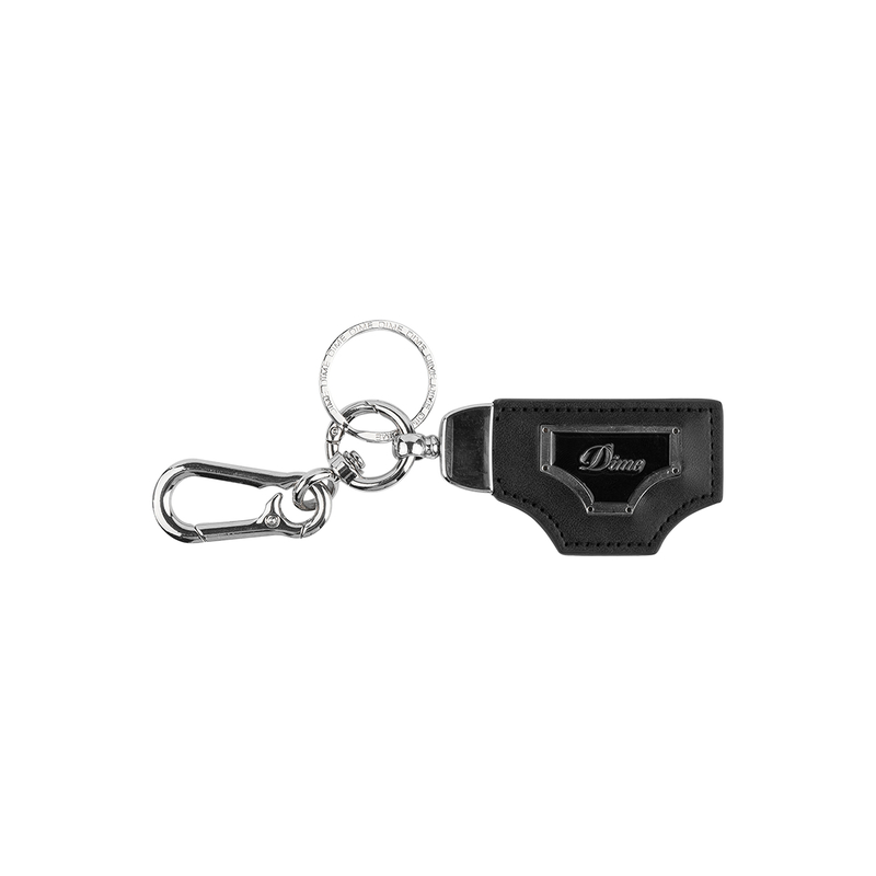 Dime MTL Cursive Leather Keychain 皮革锌合金街头配件钥匙扣圈