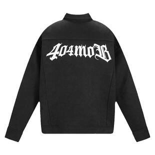 404MOB美式复古字刺绣麂皮绒外套男女潮牌冬季宽松高街加厚夹克