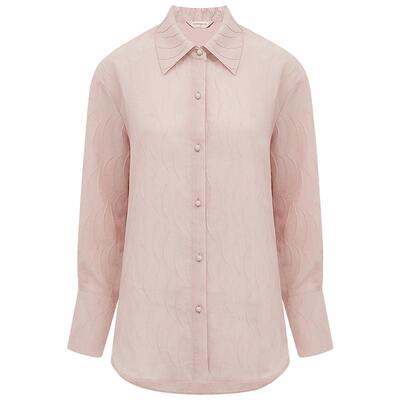 COCOBELLA立体浮雕压褶肌理衬衫女温柔气质通勤长袖衬衣SR0003