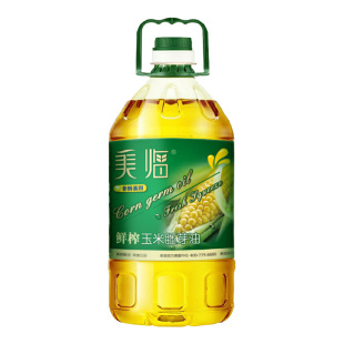 美临鲜榨玉米油物理压榨食用油4L桶装家用烘焙一级植物油