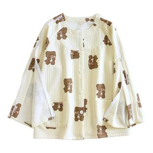 秋冬护理服PICC置管骨折穿的衣服瘫痪病人专用病号服老人保暖睡衣