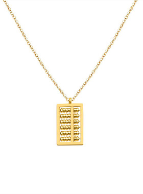 钛钢招财如意小算盘吊坠项链