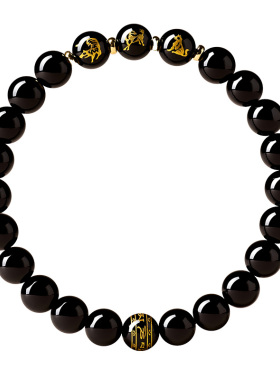 【三合六合】黑曜石本命佛手串