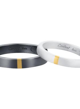 princess原创纯银情侣黑白K金