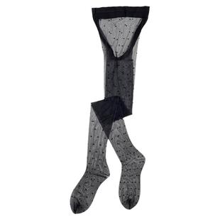 波点丝袜女防勾丝复古圆点连裤袜超薄高透黑色0d秋冬厚黑波点黑丝