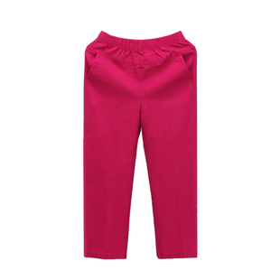 新款妈妈九分裤子松紧腰中老年女士百搭休闲裤高腰裤夏季薄款时尚