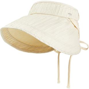 兰诺条纹空顶帽女款2025新款时尚洋气大气大帽檐显脸小防晒遮阳帽