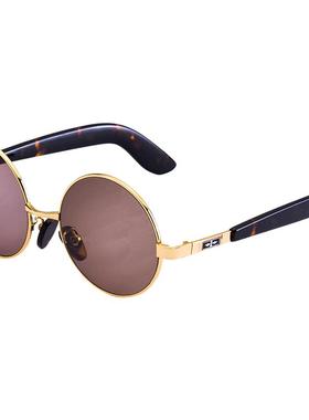 太阳镜东海复古风嘻哈圆脸茶色