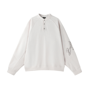 BJHG不计后果亨利领长袖polo衫男春季新款内搭卫衣潮牌宽松打底衫