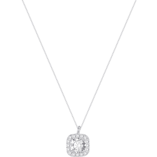 S925纯银小方糖项链女轻奢小众锁骨链配饰锆石吊坠送女友节日礼物