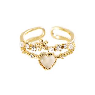 「爱神降临」然后我们跳舞了精致森系气质温柔爱心猫眼石戒指礼物