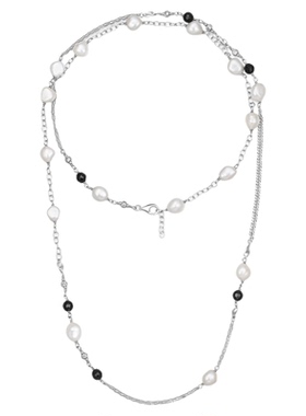 MGS/曼古银925银长款珍珠玛瑙毛衣链轻奢高级感项链叠戴珍珠项链