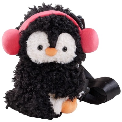 小羊古力黑色企鹅趴趴斜挎包可爱毛绒玩偶背包包儿童女生日礼物