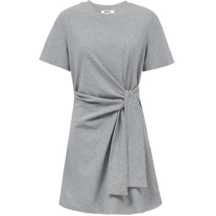 ONLY2026春季新款气质立体扭结纯色裙子短袖收腰正肩短裙连衣裙女