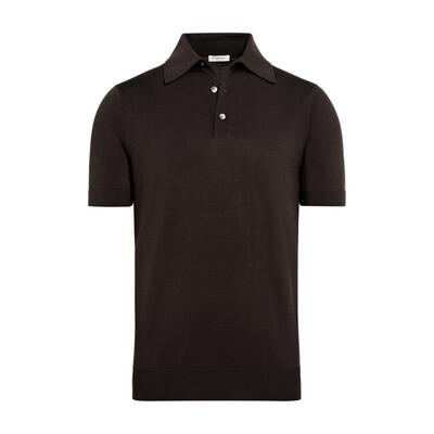 Suitsupply深棕色棉混纺Polo衫