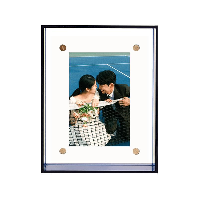 透明亚克力相框摆台情侣婚纱照定制高级感纪念加打印照片画框空框