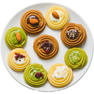 武吒 纯手工坚果小花曲奇饼干下午茶零食独立包装伴手礼节日礼盒