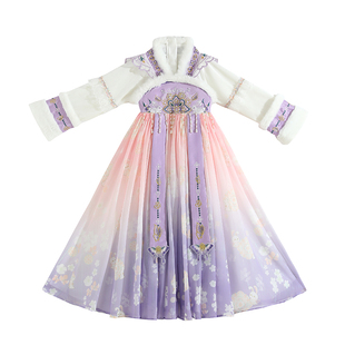 汉服女童秋冬裙子2025新款儿童古风加绒连衣裙冬季中国风女孩古装