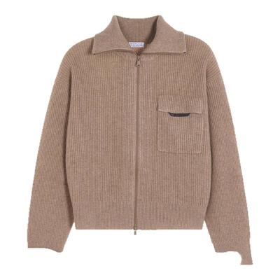 BC BRUNELLO CUCINELLI 女士简约纯色羊绒衫拉链开衫银泰 301574