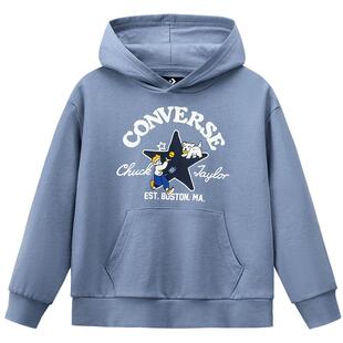 匡威童装男童卫衣2026春季新款时尚印花套头连帽打底衫休闲运动