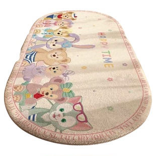 卡通床边地毯卧室公主床边毯房间冬天仿羊绒女孩儿童房厚地垫新款