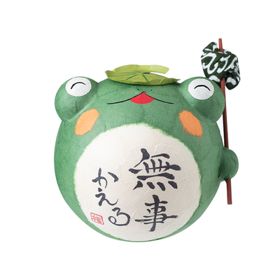 日本进口龙虎作无事青蛙摆件
