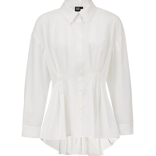 Vero Moda衬衫女2025夏季新款褶皱收腰单排扣衬衫325205022