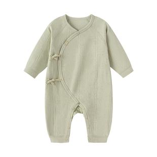 【清仓】babylove新生儿连体衣春秋初生宝宝哈衣婴儿提花纯棉睡衣