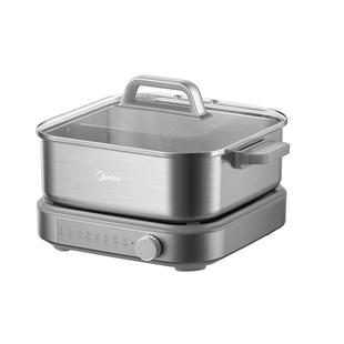 美的电热火锅0涂层不锈钢多功能分体式速沸家用7L大容量2025新款