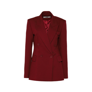 DPLAY酒红色简约西装外套女春季新款气质时尚休闲外套西服套装