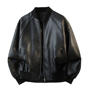 it :5cm/FIVECM黑色棒球服pu皮衣夹克外套男2026春季防风机能外衣