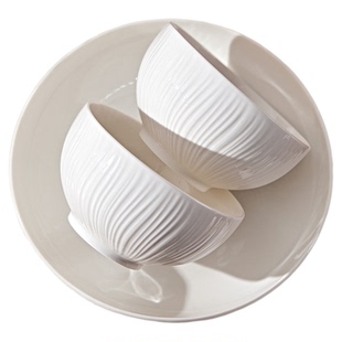 纯白陶瓷饭碗家用2025新款釉下彩餐具吃饭碗高颜值小碗简约碗具