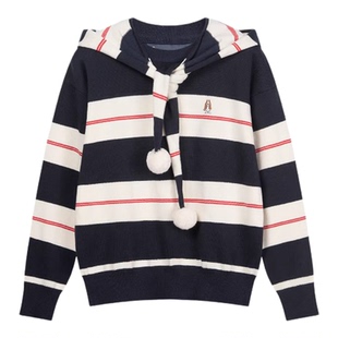 暇步士童装女童毛衣新年款25秋冬新品中大童套头线衣儿童拜年服