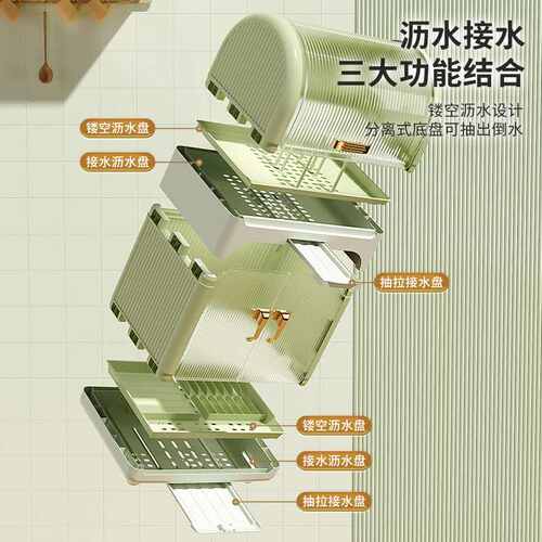 碗碟收纳柜家用塑料沥水碗筷收纳盒放碗餐具箱厨房置物架台面碗柜
