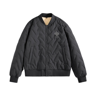 班尼路棒球领保暖防寒短款棉服男冬季青少年灰色简约百搭面包服A