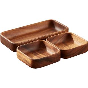 初心胡桃木木质干果盘点心盘托盘实木水果盘糕点坚果收纳盒木盘子