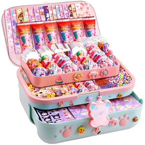 奶油胶咕卡套装豪华版diy材料儿童小女孩女生的玩具咕卡砖盘镭射咕咔砖古拉卡片酷姑库卡全套六一儿童节礼物